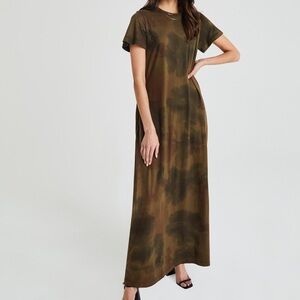 Ag Adriano Goldschmied Knits Brown Tie-Dye Maxi Dress Small